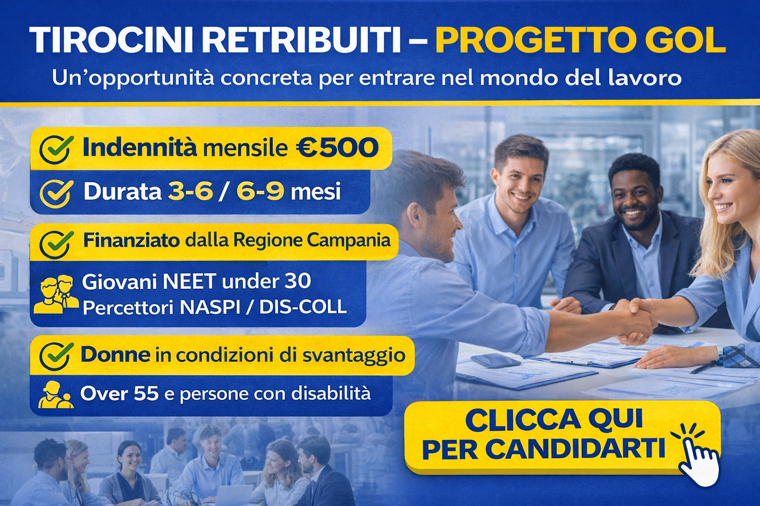 Clicca per candidarti (Progetto GOL)